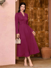 Modely Solid Ruched Waist Dress - Hues