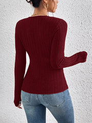 Essnce Crisscross Front Ribbed Knit Tee - Hues