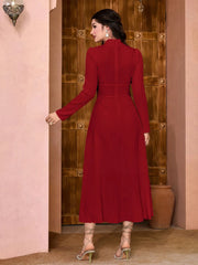 Modely Solid Ruched Waist Dress - Hues