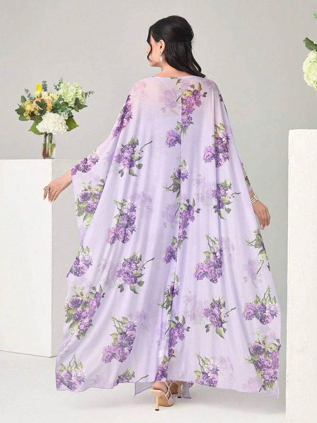 Modely Floral Print Cami Dress & Open Front Coat - Hues