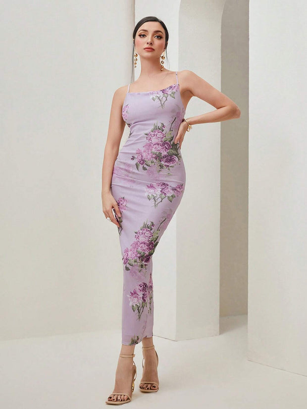 Modely Floral Print Cami Dress & Open Front Coat - Hues