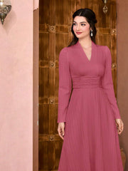 Modely Solid Ruched Waist Dress - Hues