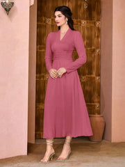 Modely Solid Ruched Waist Dress - Hues