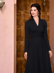 Modely Solid Ruched Waist Dress - Hues