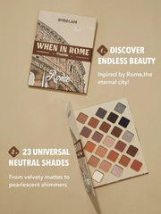 SHEGLAM When In Rome Palette 23-Clolor Shimmer Glitter Matte Eyeshadow Palette Rose Neutral Tone