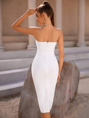 Rhinestone Detail Cocktail Party Bandage Dress Elegant Prom Dress