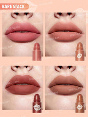 SHEGLAM Mega Lip Stacks 4 In 1 Creamy-Matte Brown Portable Travel Lipstick Kit
