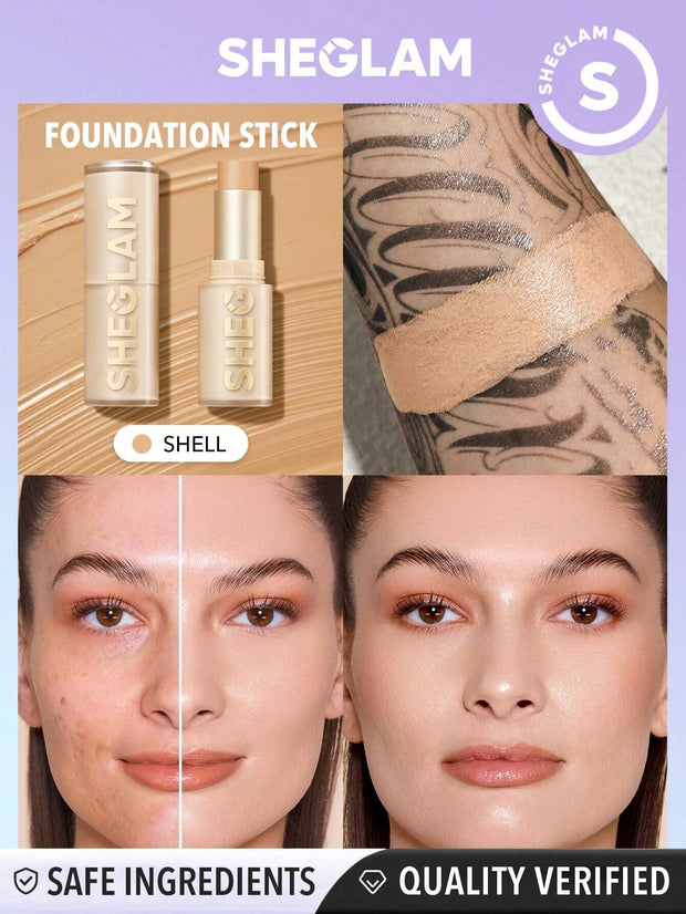 SHEGLAM Skin Magnet High Coverage Foundation Stick Long-Lasting Flawless Easy To Use Foundation Stick