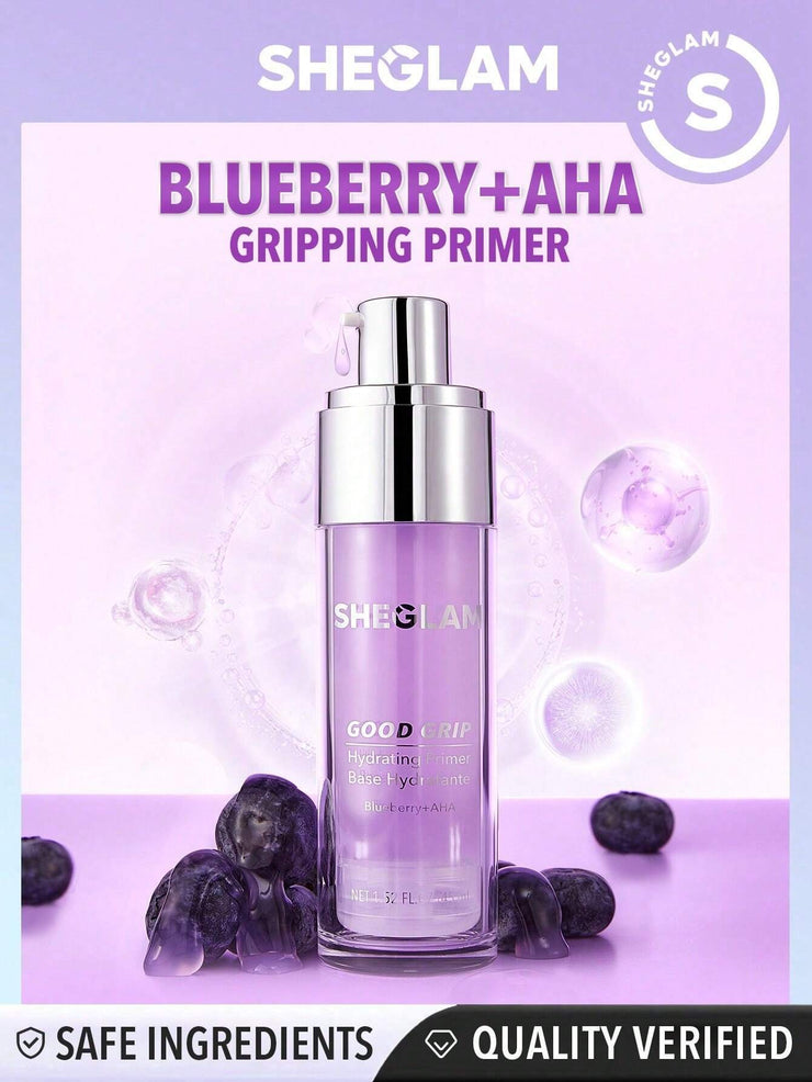 SHEGLAM Good Grip Hydrating Primer-Blueberry + Aha Oil Control Moisturizing Blueberry Primer Gel