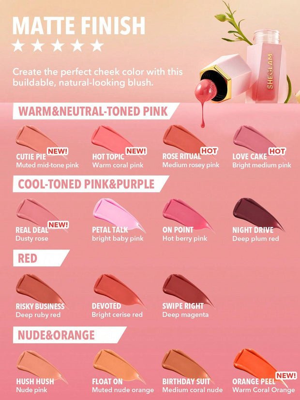 SHEGLAM Color Bloom Liquid Blush-Hot Topic Liquid Blush Liquid Waterproof