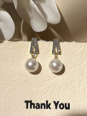 1 Set Elegant Faux Pearl 2pcs Earrings And Necklace Jewelry Set
