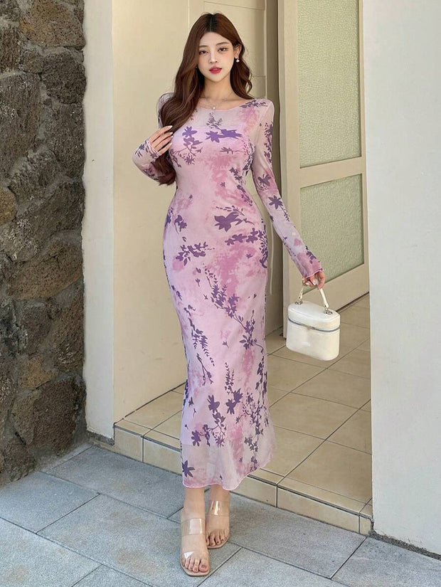 Joudiya Women Sexy Wrap Style Floral Mid-Length Dress, Spring/Summer