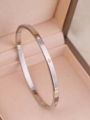 3pcs Fashion 18K Gold Plated Stainless Steel Four-Leaf Clover Nail Bracelet