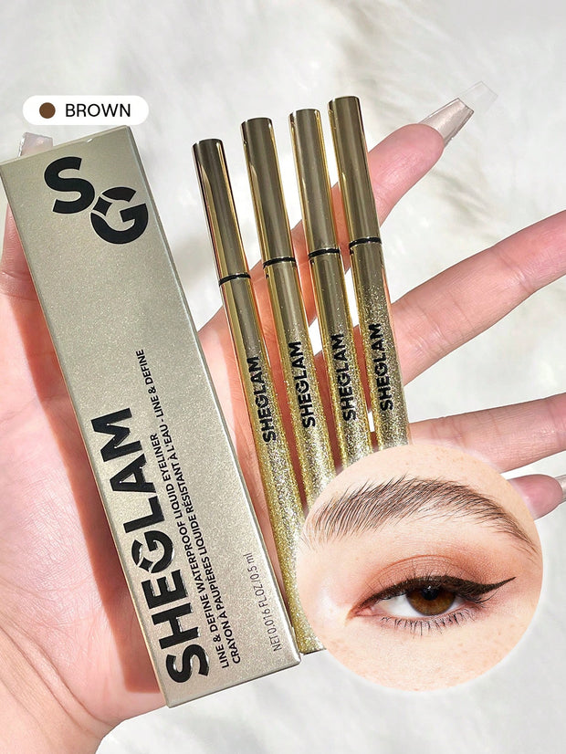 SHEGLAM Line & Define Waterproof Liquid Eyeliner-Brown Long Lasting Matte Eyeliner Pencil