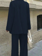 3pcs Women Spring/Summer Casual/Office Wear Striped Jacket, Vest And Pants Set