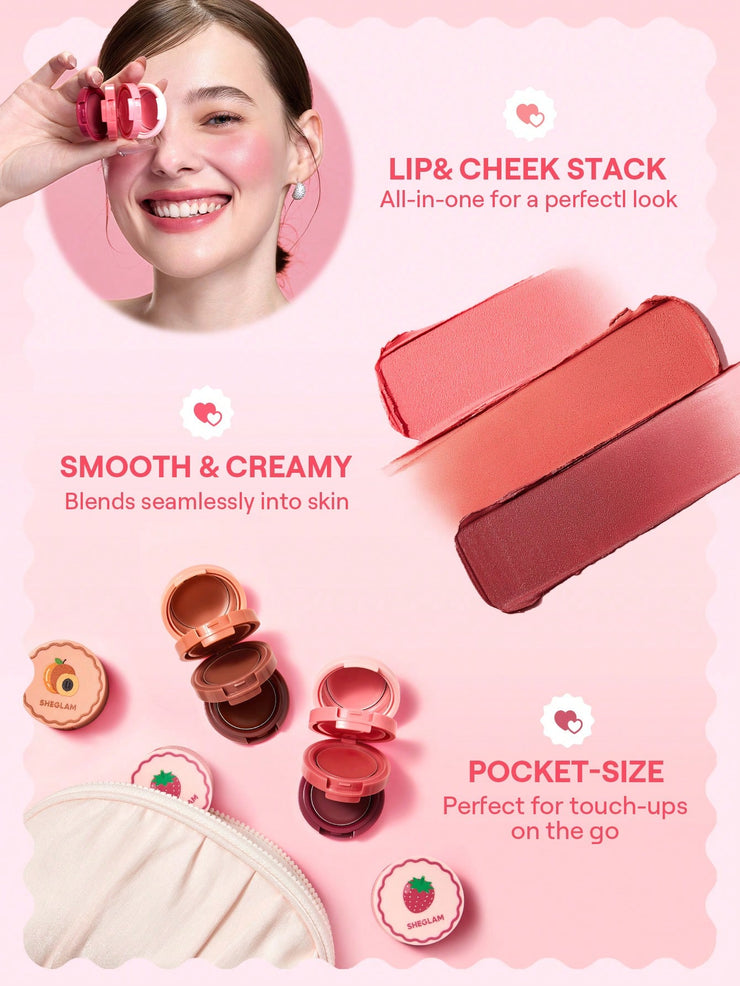 SHEGLAM Very Cherry Cheek & Lip Cream Stack