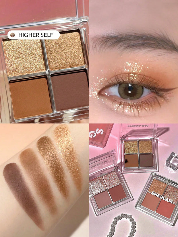 SHEGLAM Cosmic Crystal Eyeshadow Quad 4-Clolor Matte Glitter Eyeshadow