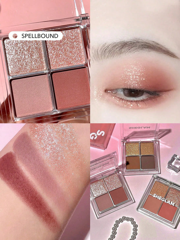 SHEGLAM Cosmic Crystal Eyeshadow Quad 4-Clolor Matte Glitter Eyeshadow