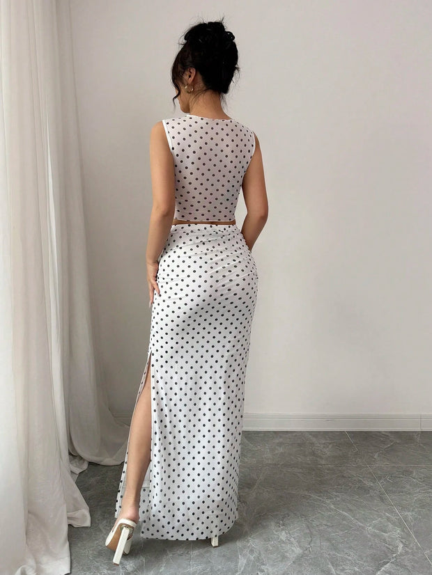 Rafferiza Women Elegant Leopard Print Sleeveless Tank And Mini Skirt 2 Pieces Set
