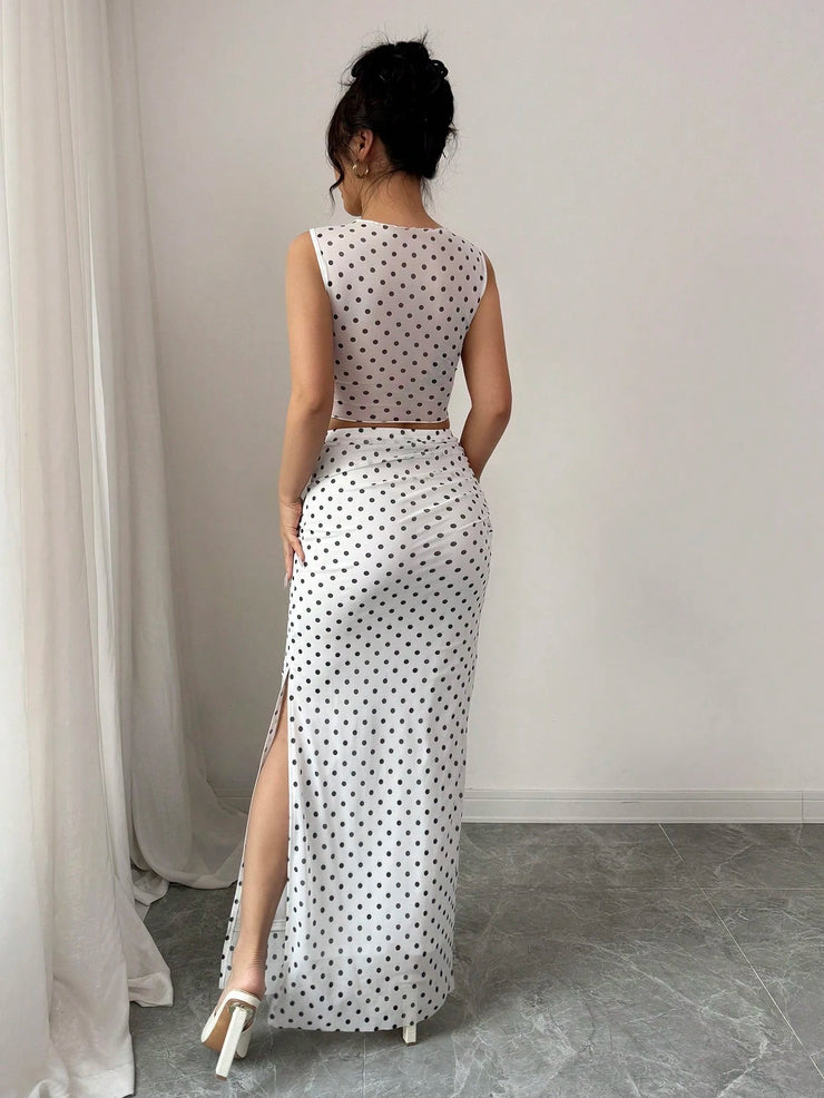 Rafferiza Women Elegant Leopard Print Sleeveless Tank And Mini Skirt 2 Pieces Set
