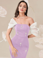 Modelyn  Elegant Color Block Splice Women's Summer Long Dress