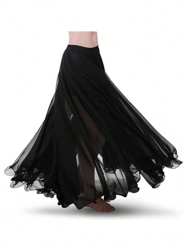 1pc Girls Long Full Circle Dance Skirt