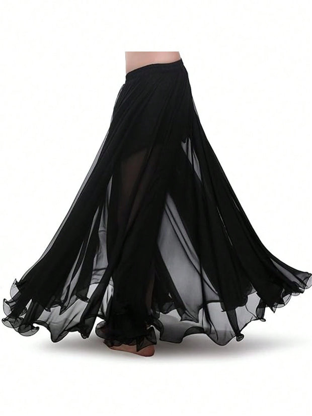 1pc Girls Long Full Circle Dance Skirt