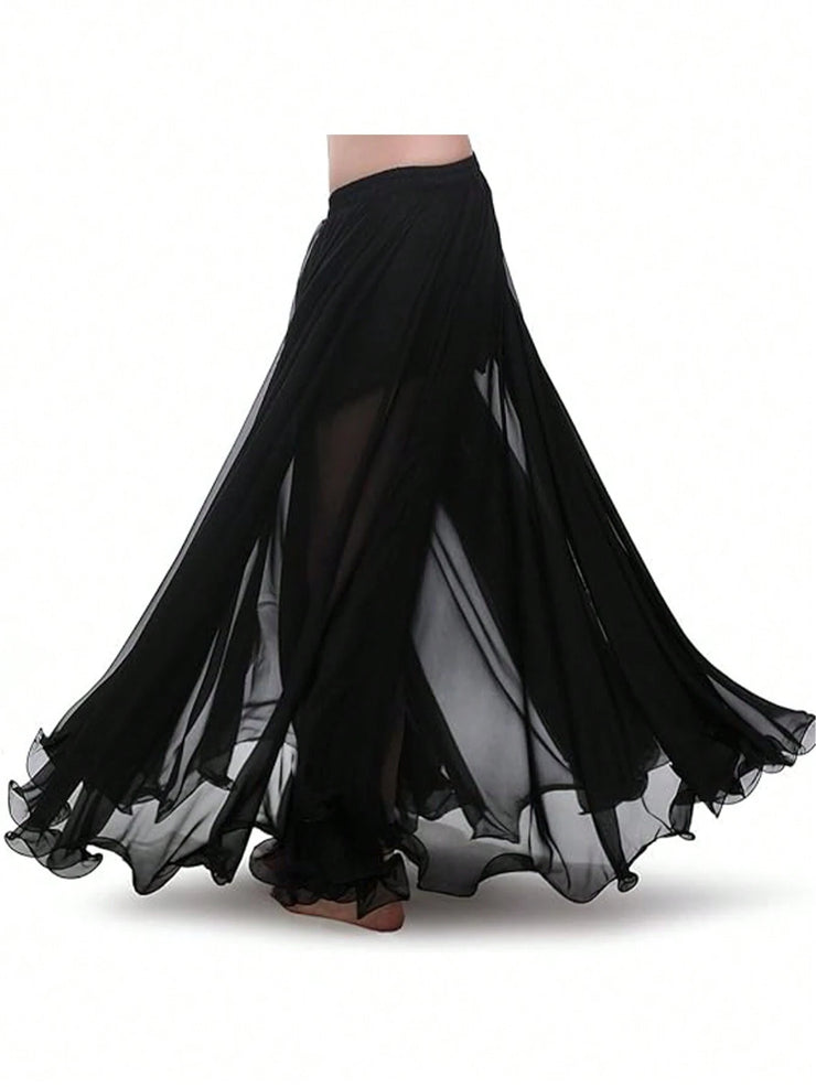 1pc Girls Long Full Circle Dance Skirt