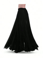 1pc Girls Long Full Circle Dance Skirt