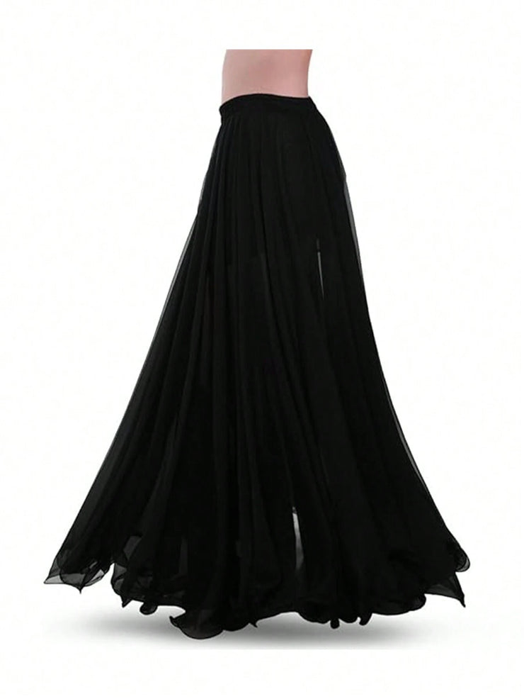 1pc Girls Long Full Circle Dance Skirt