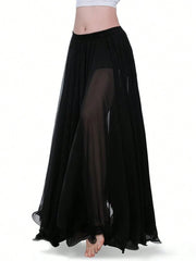 1pc Girls Long Full Circle Dance Skirt