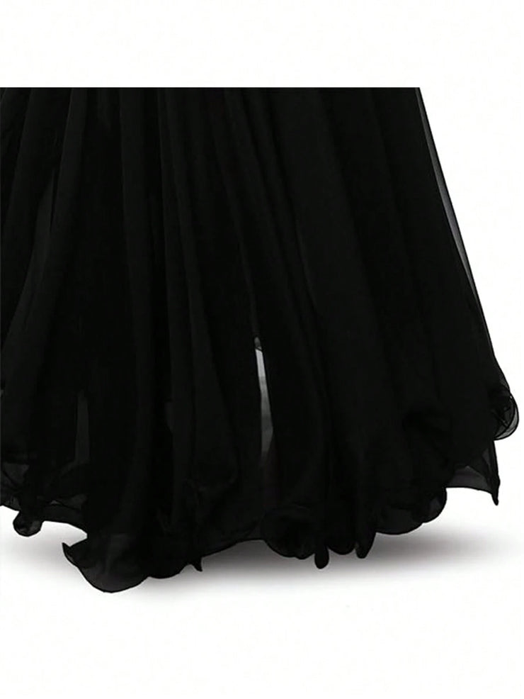 1pc Girls Long Full Circle Dance Skirt