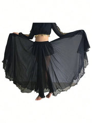 1pc Girls Long Full Circle Dance Skirt