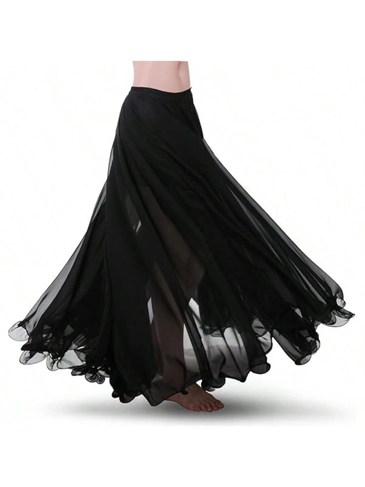 1pc Girls Long Full Circle Dance Skirt