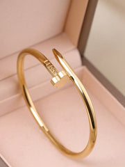 3pcs Fashion 18K Gold Plated Stainless Steel Four-Leaf Clover Nail Bracelet