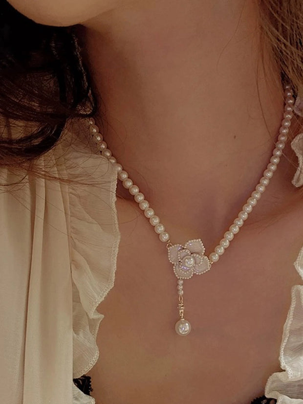 4pcs/Set Elegant Vintage Faux Pearl Necklace Set