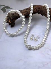 4pcs/Set Pearl Necklace With Matching Earrings And Bracelet Jewelry Set