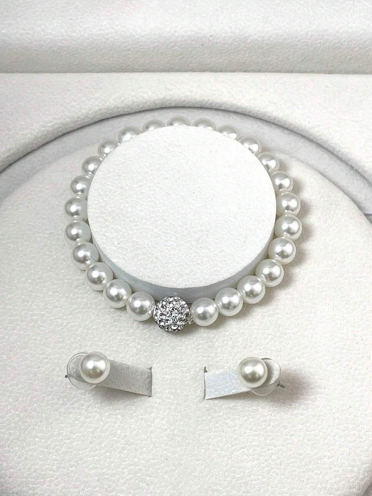 4pcs/Set Pearl Necklace With Matching Earrings And Bracelet Jewelry Set