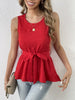 Casual Solid Crew Neck Sleeveless Mini Tank Dress