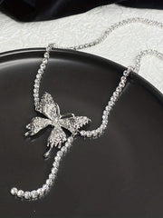 CVNANA 1pc Eye-Catching Y2K-Inspired Butterfly Tassel Choker