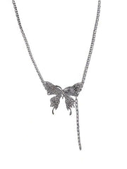 CVNANA 1pc Eye-Catching Y2K-Inspired Butterfly Tassel Choker