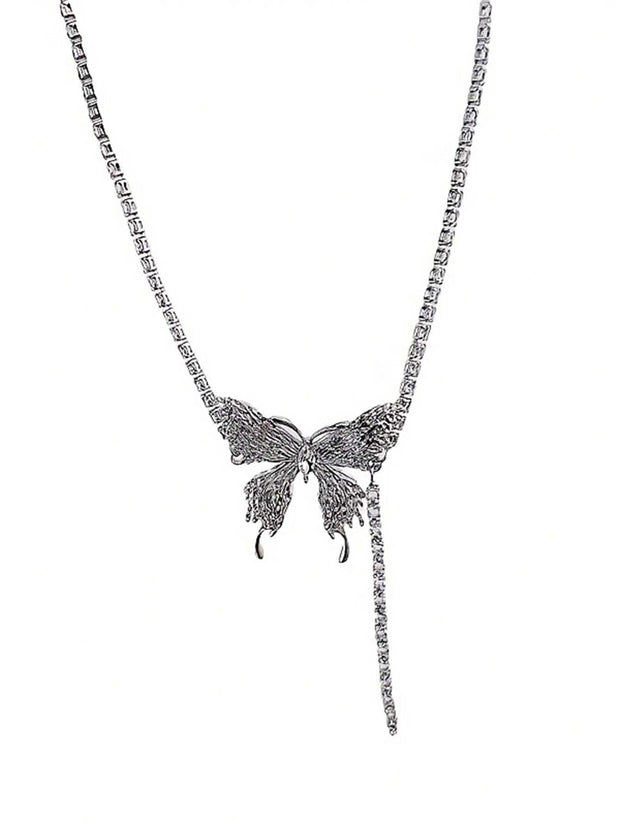 CVNANA 1pc Eye-Catching Y2K-Inspired Butterfly Tassel Choker
