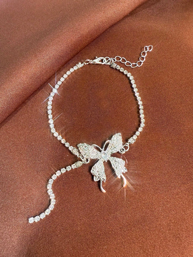 CVNANA 1pc Eye-Catching Y2K-Inspired Butterfly Tassel Choker