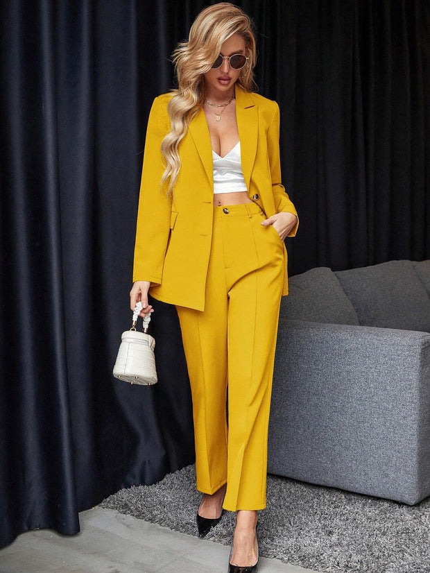 Calvaya Solid Color Suit Set