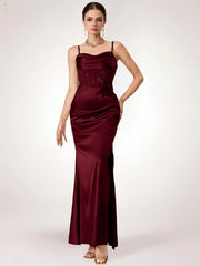 Coutiva Women Rhinestone Embellished Sheer Black Long Evening Gown