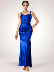 Coutiva Long Rhinestone Decor Illusion Women's Evening Formal Gown, Party Dress, For Wedding Guest