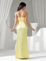 Coutiva Long Rhinestone Decor Illusion Women's Evening Formal Gown, Party Dress, For Wedding Guest