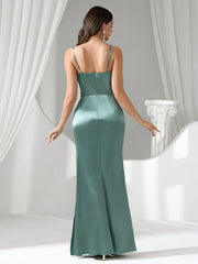 Coutiva Long Rhinestone Decor Illusion Women's Evening Formal Gown, Party Dress, For Wedding Guest