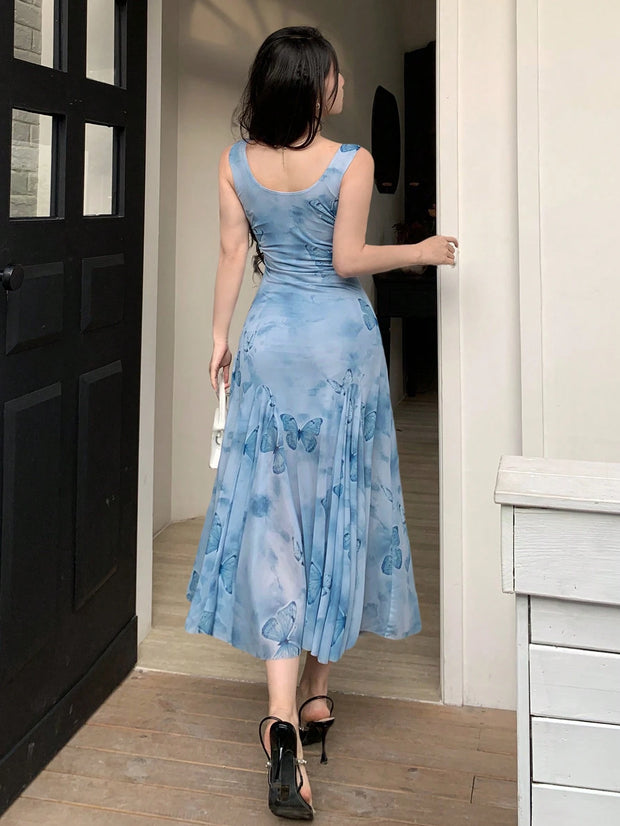 DAZY 1pc Floral Print Women Long Slip Dress Sundress