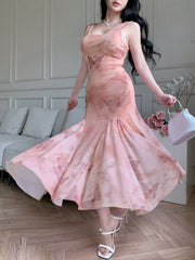 DAZY 1pc Floral Print Women Long Slip Dress Sundress